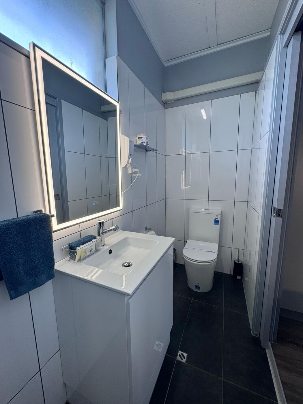 Modern ensuite with LED mirror