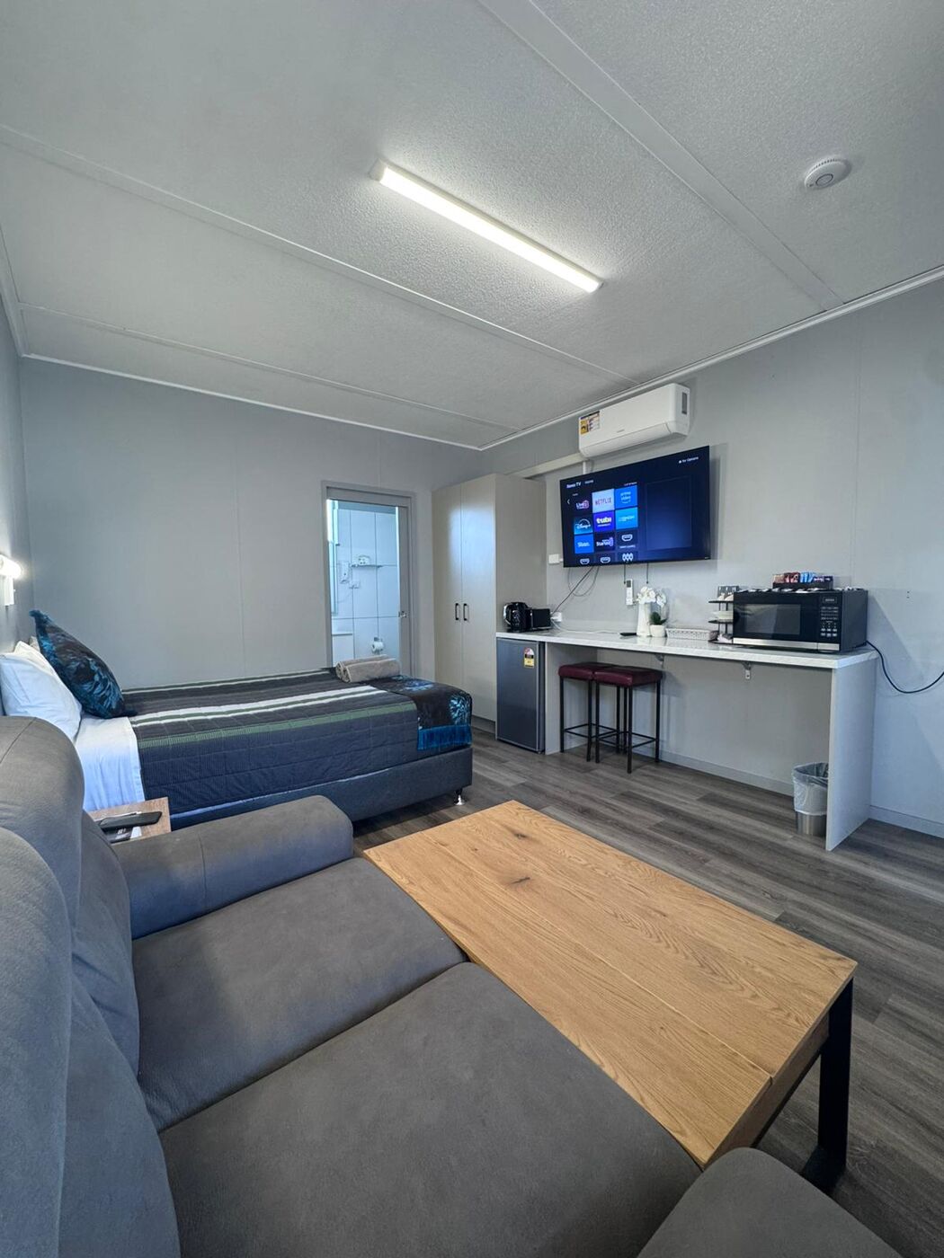 Renovated room with new lounge and kitchenette
